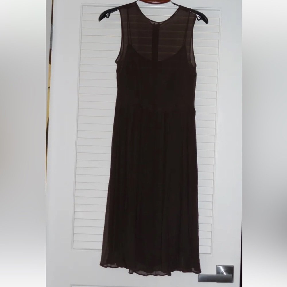 $158 LANCE KARESH BROWN SILK DRESS SIZE 4